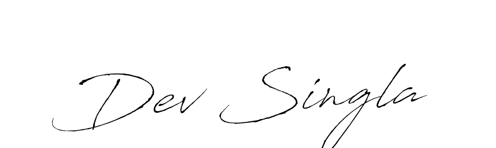 Make a beautiful signature design for name Dev Singla. With this signature (Antro_Vectra) style, you can create a handwritten signature for free. Dev Singla signature style 6 images and pictures png