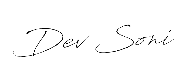 Use a signature maker to create a handwritten signature online. With this signature software, you can design (Antro_Vectra) your own signature for name Dev Soni. Dev Soni signature style 6 images and pictures png