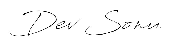A stylish, flowing autograph style designed for name Dev Sonu using Antro_Vectra typography. Perfect for digital creative projects. Dev Sonu signature style 6 images and pictures png