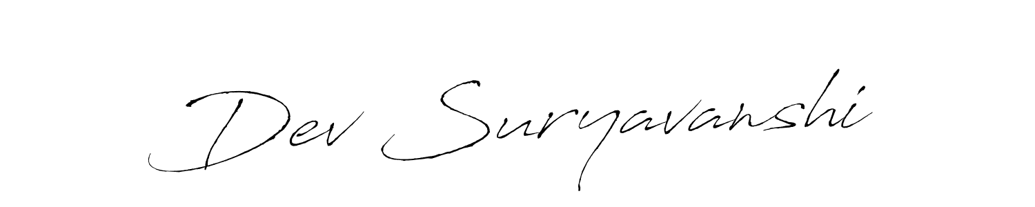 Design your own signature with our free online signature maker. With this signature software, you can create a handwritten (Antro_Vectra) signature for name Dev Suryavanshi. Dev Suryavanshi signature style 6 images and pictures png