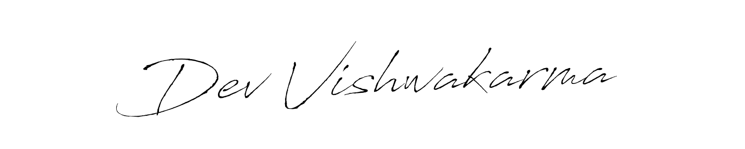 How to make Dev Vishwakarma signature? Antro_Vectra is a professional autograph style. Create handwritten signature for Dev Vishwakarma name. Dev Vishwakarma signature style 6 images and pictures png