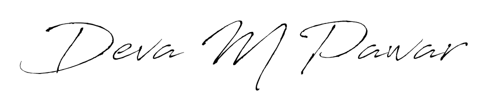 A timeless handwritten aesthetic for Deva M Pawar. The Antro_Vectra font gives your signature a handcrafted feel with natural curves. Deva M Pawar signature style 6 images and pictures png