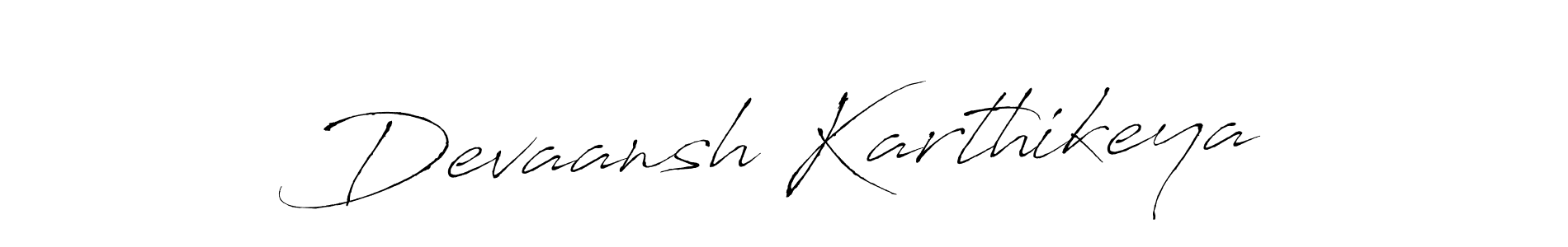 How to make Devaansh Karthikeya signature? Antro_Vectra is a professional autograph style. Create handwritten signature for Devaansh Karthikeya name. Devaansh Karthikeya signature style 6 images and pictures png