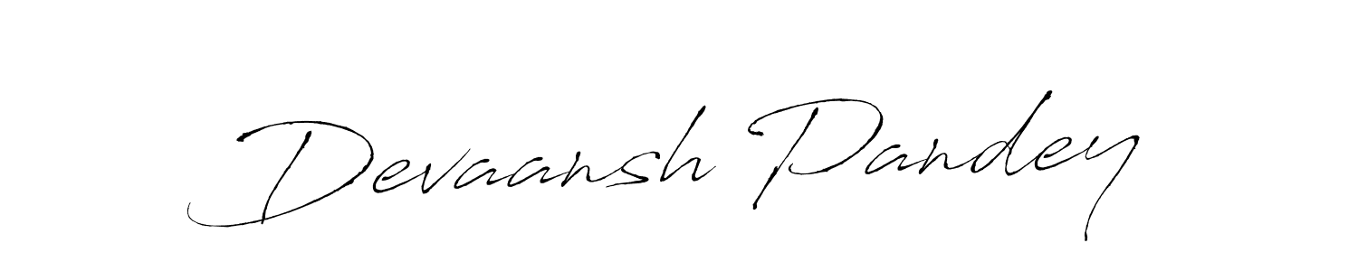 How to make Devaansh Pandey signature? Antro_Vectra is a professional autograph style. Create handwritten signature for Devaansh Pandey name. Devaansh Pandey signature style 6 images and pictures png