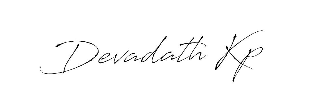 Devadath Kp stylish signature style. Best Handwritten Sign (Antro_Vectra) for my name. Handwritten Signature Collection Ideas for my name Devadath Kp. Devadath Kp signature style 6 images and pictures png