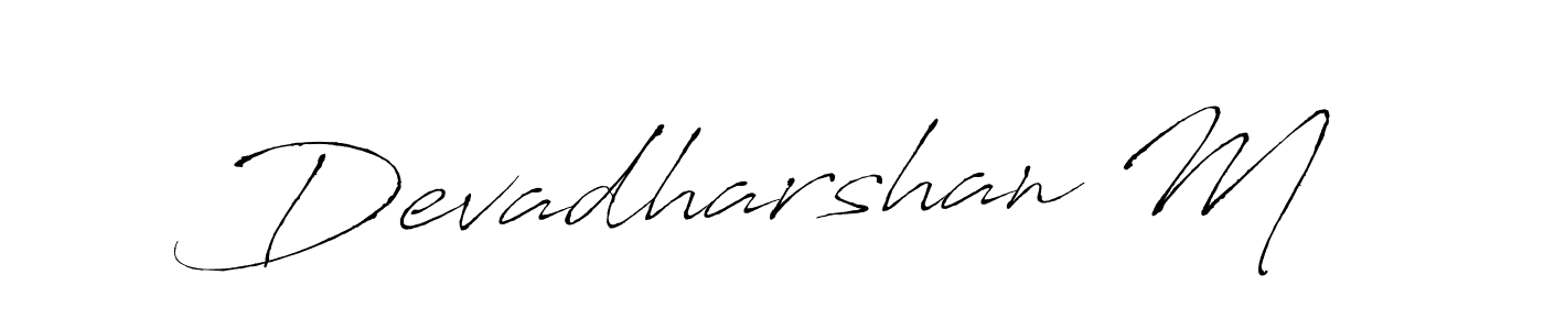 You can use this online signature creator to create a handwritten signature for the name Devadharshan M. This is the best online autograph maker. Devadharshan M signature style 6 images and pictures png