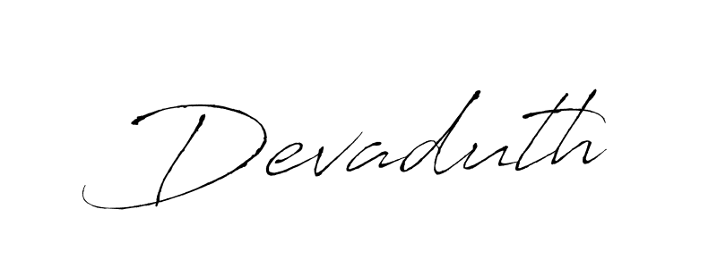 The best way (Antro_Vectra) to make a short signature is to pick only two or three words in your name. The name Devaduth include a total of six letters. For converting this name. Devaduth signature style 6 images and pictures png