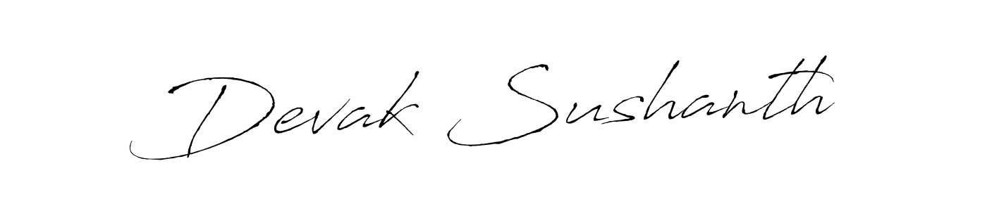 Antro_Vectra is a professional signature style that is perfect for those who want to add a touch of class to their signature. It is also a great choice for those who want to make their signature more unique. Get Devak Sushanth name to fancy signature for free. Devak Sushanth signature style 6 images and pictures png