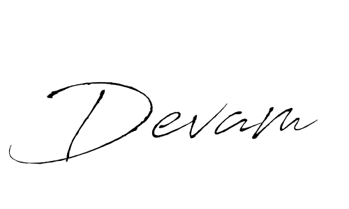 Design your own signature with our free online signature maker. With this signature software, you can create a handwritten (Antro_Vectra) signature for name Devam. Devam signature style 6 images and pictures png