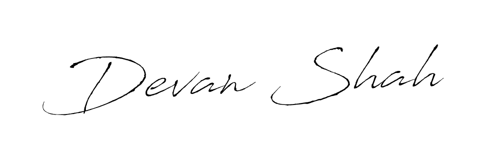 How to make Devan Shah signature? Antro_Vectra is a professional autograph style. Create handwritten signature for Devan Shah name. Devan Shah signature style 6 images and pictures png