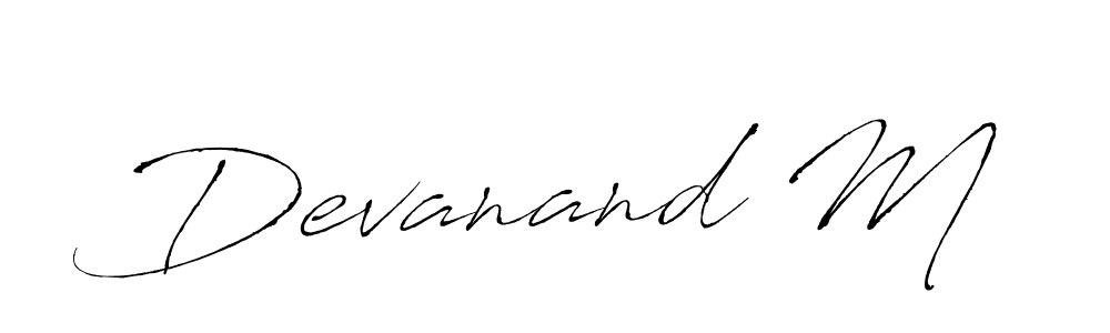 Design your own signature with our free online signature maker. With this signature software, you can create a handwritten (Antro_Vectra) signature for name Devanand M. Devanand M signature style 6 images and pictures png