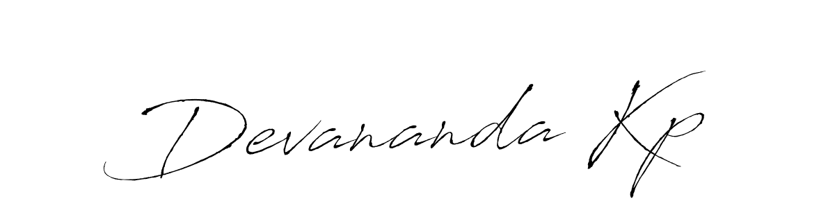 How to make Devananda Kp name signature. Use Antro_Vectra style for creating short signs online. This is the latest handwritten sign. Devananda Kp signature style 6 images and pictures png