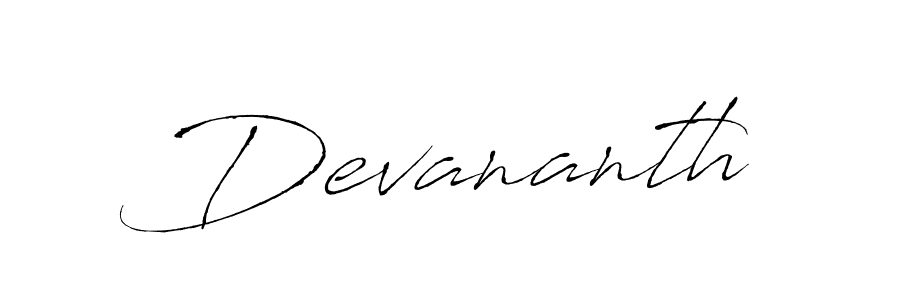 Make a beautiful signature design for name Devananth. With this signature (Antro_Vectra) style, you can create a handwritten signature for free. Devananth signature style 6 images and pictures png