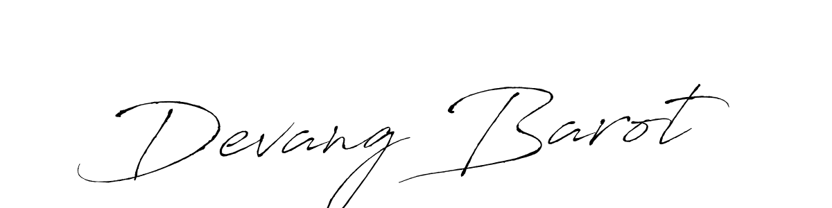 You should practise on your own different ways (Antro_Vectra) to write your name (Devang Barot) in signature. don't let someone else do it for you. Devang Barot signature style 6 images and pictures png