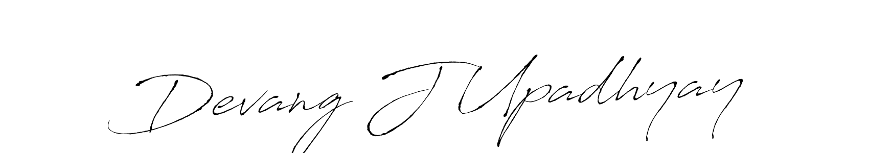 How to make Devang J Upadhyay name signature. Use Antro_Vectra style for creating short signs online. This is the latest handwritten sign. Devang J Upadhyay signature style 6 images and pictures png