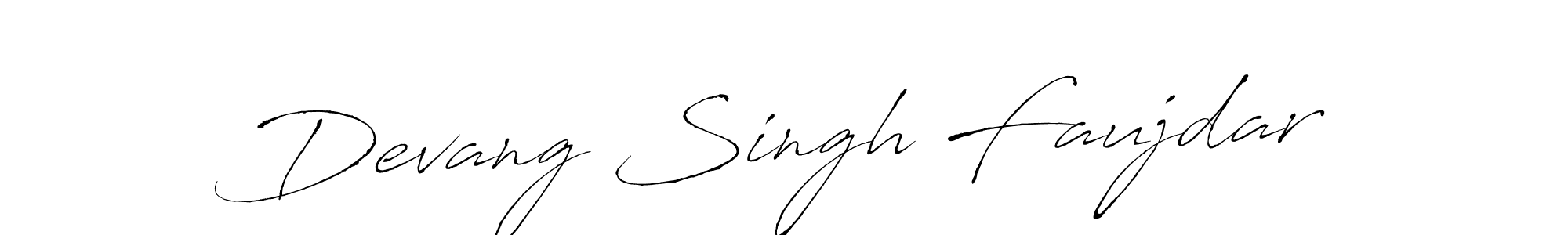 How to make Devang Singh Faujdar name signature. Use Antro_Vectra style for creating short signs online. This is the latest handwritten sign. Devang Singh Faujdar signature style 6 images and pictures png