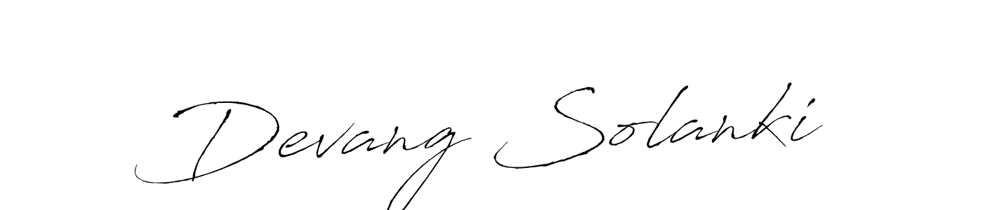 Make a beautiful signature design for name Devang Solanki. With this signature (Antro_Vectra) style, you can create a handwritten signature for free. Devang Solanki signature style 6 images and pictures png