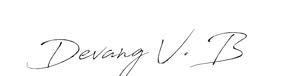 if you are searching for the best signature style for your name Devang V. B. so please give up your signature search. here we have designed multiple signature styles  using Antro_Vectra. Devang V. B signature style 6 images and pictures png