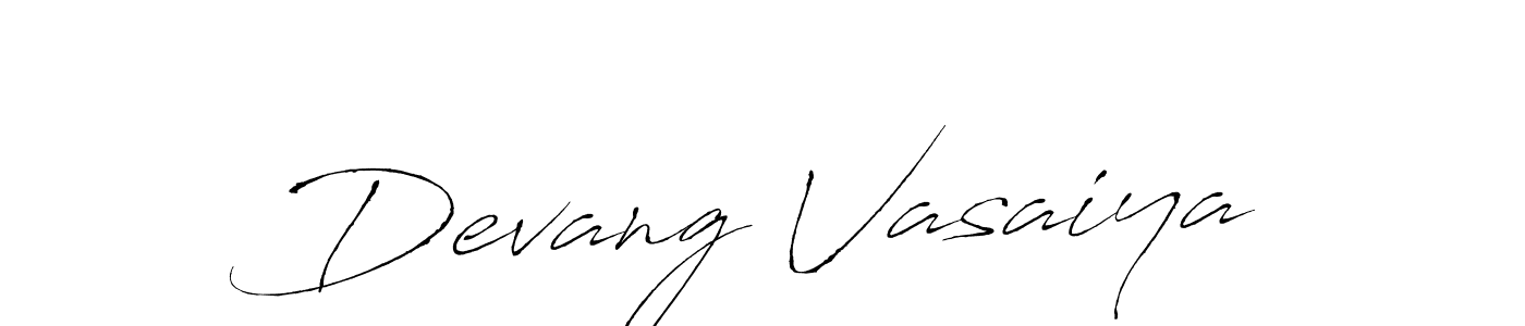 Design your own signature with our free online signature maker. With this signature software, you can create a handwritten (Antro_Vectra) signature for name Devang Vasaiya. Devang Vasaiya signature style 6 images and pictures png