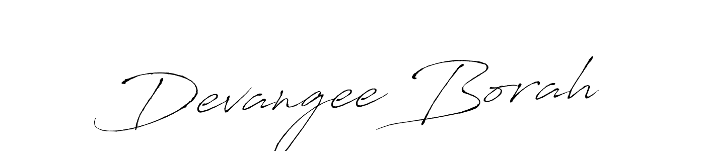 Devangee Borah stylish signature style. Best Handwritten Sign (Antro_Vectra) for my name. Handwritten Signature Collection Ideas for my name Devangee Borah. Devangee Borah signature style 6 images and pictures png