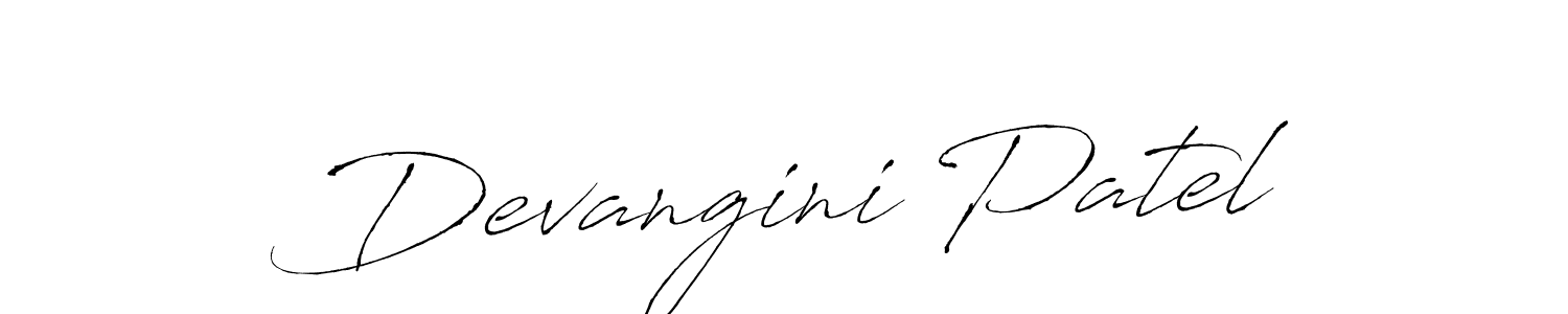 Make a beautiful signature design for name Devangini Patel. With this signature (Antro_Vectra) style, you can create a handwritten signature for free. Devangini Patel signature style 6 images and pictures png