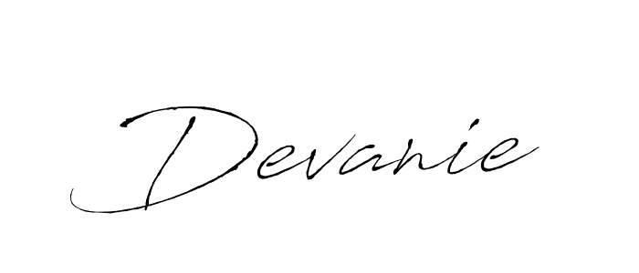 How to make Devanie name signature. Use Antro_Vectra style for creating short signs online. This is the latest handwritten sign. Devanie signature style 6 images and pictures png