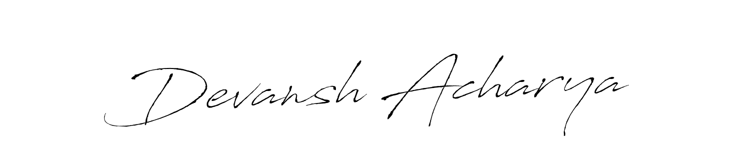 You can use this online signature creator to create a handwritten signature for the name Devansh Acharya. This is the best online autograph maker. Devansh Acharya signature style 6 images and pictures png