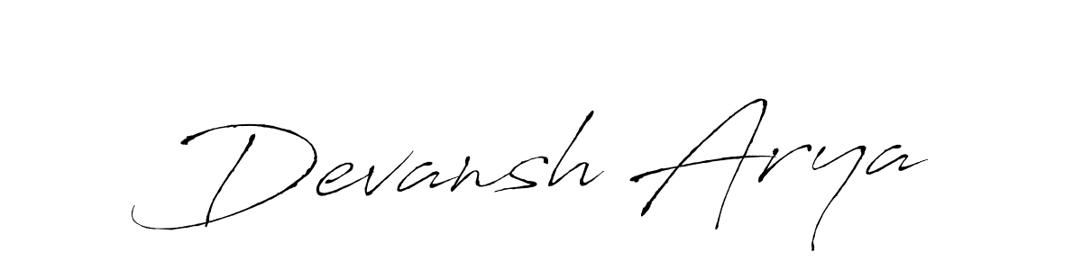 Create a beautiful signature design for name Devansh Arya. With this signature (Antro_Vectra) fonts, you can make a handwritten signature for free. Devansh Arya signature style 6 images and pictures png