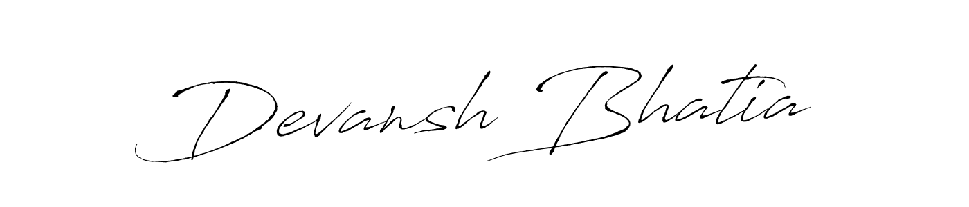 The best way (Antro_Vectra) to make a short signature is to pick only two or three words in your name. The name Devansh Bhatia include a total of six letters. For converting this name. Devansh Bhatia signature style 6 images and pictures png