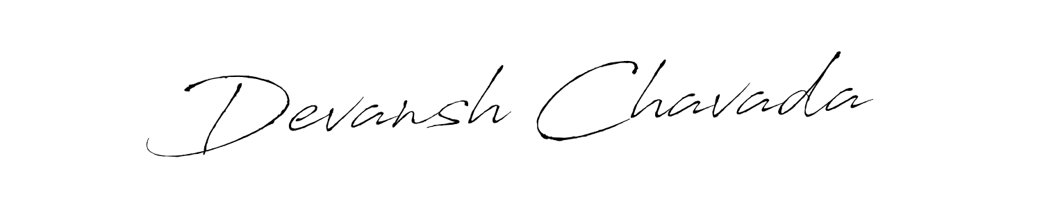 How to make Devansh Chavada name signature. Use Antro_Vectra style for creating short signs online. This is the latest handwritten sign. Devansh Chavada signature style 6 images and pictures png