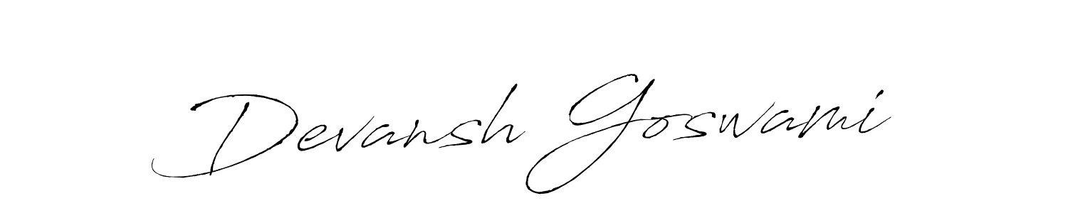Antro_Vectra is a professional signature style that is perfect for those who want to add a touch of class to their signature. It is also a great choice for those who want to make their signature more unique. Get Devansh Goswami name to fancy signature for free. Devansh Goswami signature style 6 images and pictures png