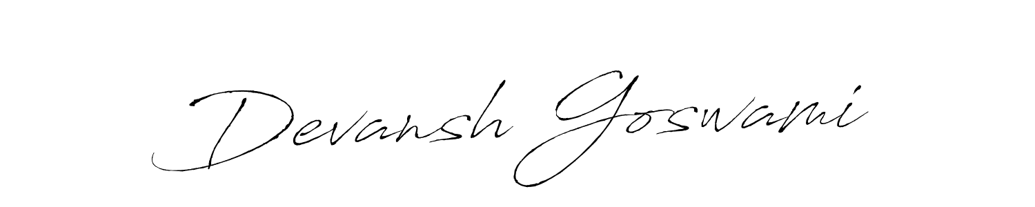 How to make Devansh Goswami signature? Antro_Vectra is a professional autograph style. Create handwritten signature for Devansh Goswami name. Devansh Goswami signature style 6 images and pictures png