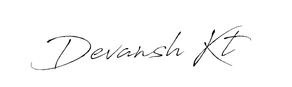 How to make Devansh Kt name signature. Use Antro_Vectra style for creating short signs online. This is the latest handwritten sign. Devansh Kt signature style 6 images and pictures png