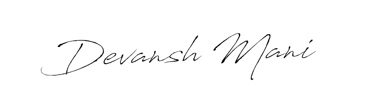 How to make Devansh Mani name signature. Use Antro_Vectra style for creating short signs online. This is the latest handwritten sign. Devansh Mani signature style 6 images and pictures png