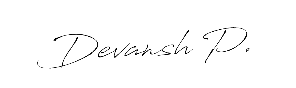 Also You can easily find your signature by using the search form. We will create Devansh P. name handwritten signature images for you free of cost using Antro_Vectra sign style. Devansh P. signature style 6 images and pictures png
