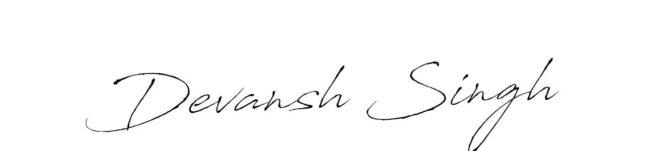 How to make Devansh Singh name signature. Use Antro_Vectra style for creating short signs online. This is the latest handwritten sign. Devansh Singh signature style 6 images and pictures png