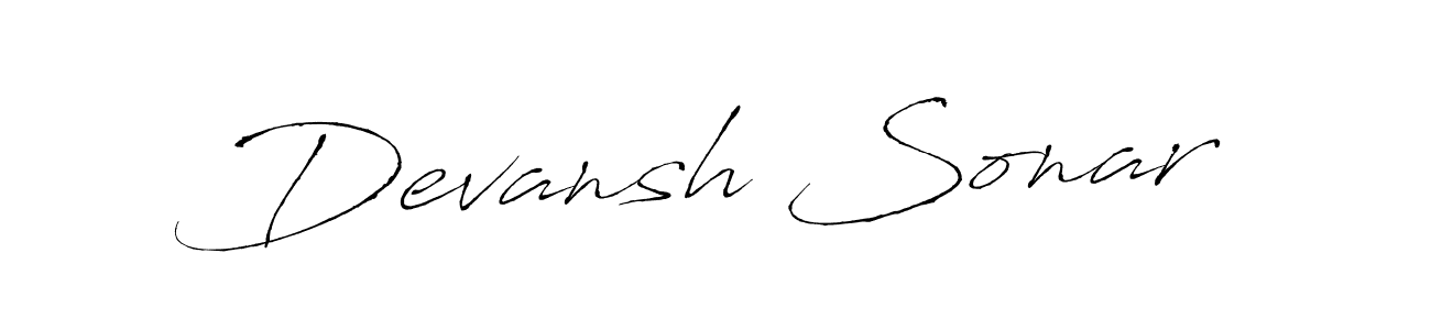 How to make Devansh Sonar name signature. Use Antro_Vectra style for creating short signs online. This is the latest handwritten sign. Devansh Sonar signature style 6 images and pictures png