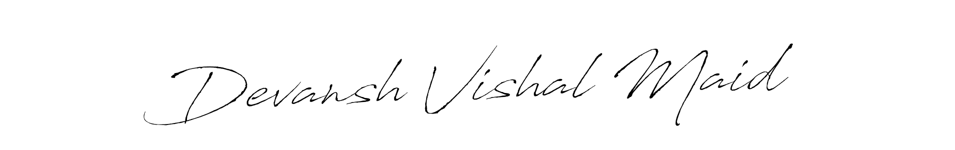 Make a beautiful signature design for name Devansh Vishal Maid. With this signature (Antro_Vectra) style, you can create a handwritten signature for free. Devansh Vishal Maid signature style 6 images and pictures png