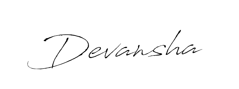 Make a beautiful signature design for name Devansha. With this signature (Antro_Vectra) style, you can create a handwritten signature for free. Devansha signature style 6 images and pictures png