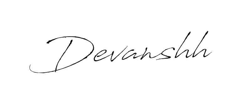 How to make Devanshh signature? Antro_Vectra is a professional autograph style. Create handwritten signature for Devanshh name. Devanshh signature style 6 images and pictures png