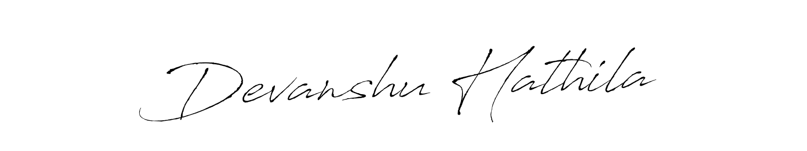 The best way (Antro_Vectra) to make a short signature is to pick only two or three words in your name. The name Devanshu Hathila include a total of six letters. For converting this name. Devanshu Hathila signature style 6 images and pictures png