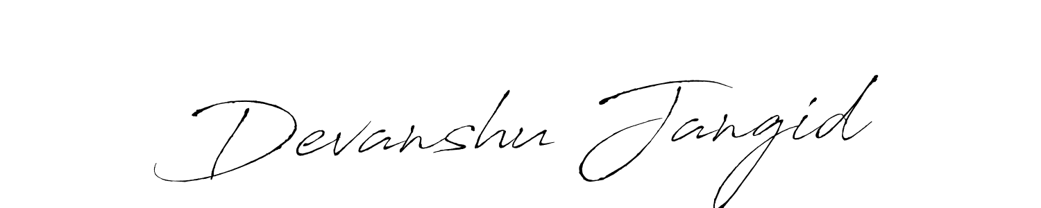 Antro_Vectra is a professional signature style that is perfect for those who want to add a touch of class to their signature. It is also a great choice for those who want to make their signature more unique. Get Devanshu Jangid name to fancy signature for free. Devanshu Jangid signature style 6 images and pictures png