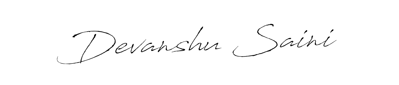Create a beautiful signature design for name Devanshu Saini. With this signature (Antro_Vectra) fonts, you can make a handwritten signature for free. Devanshu Saini signature style 6 images and pictures png