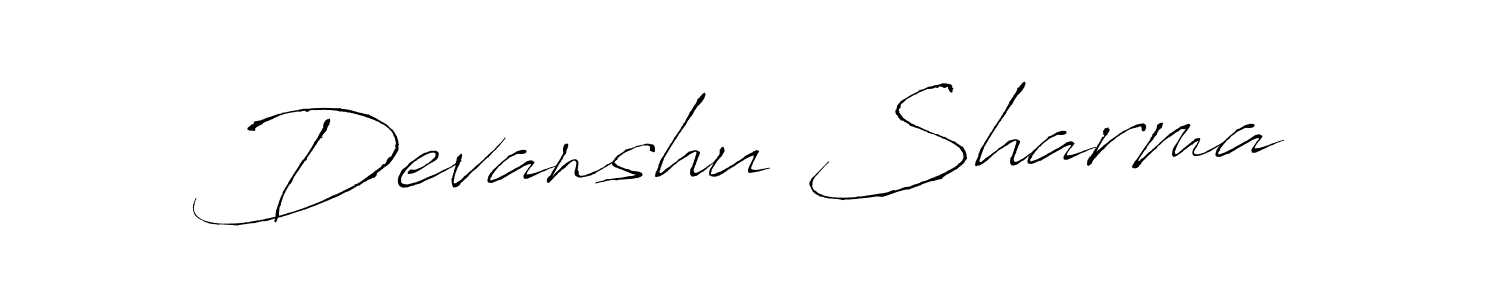 Design your own signature with our free online signature maker. With this signature software, you can create a handwritten (Antro_Vectra) signature for name Devanshu Sharma. Devanshu Sharma signature style 6 images and pictures png