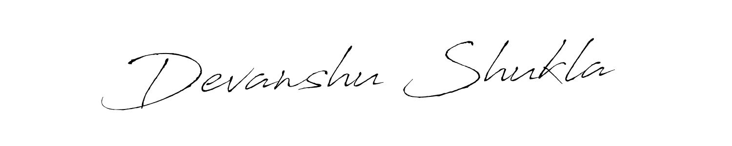 Create a beautiful signature design for name Devanshu Shukla. With this signature (Antro_Vectra) fonts, you can make a handwritten signature for free. Devanshu Shukla signature style 6 images and pictures png