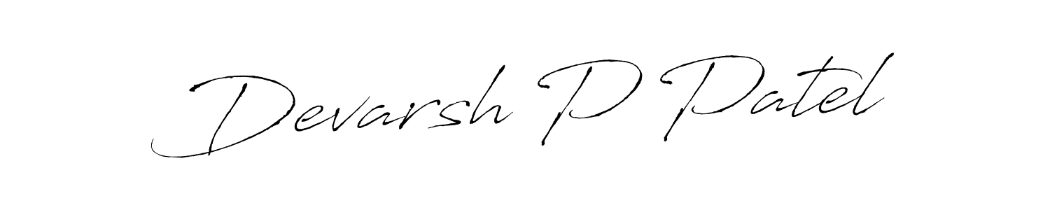 How to make Devarsh P Patel signature? Antro_Vectra is a professional autograph style. Create handwritten signature for Devarsh P Patel name. Devarsh P Patel signature style 6 images and pictures png