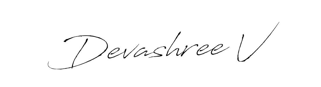 The best way (Antro_Vectra) to make a short signature is to pick only two or three words in your name. The name Devashree V include a total of six letters. For converting this name. Devashree V signature style 6 images and pictures png