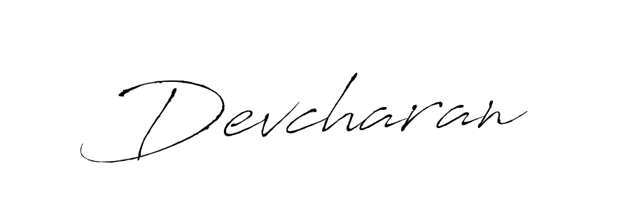 Design your own signature with our free online signature maker. With this signature software, you can create a handwritten (Antro_Vectra) signature for name Devcharan. Devcharan signature style 6 images and pictures png