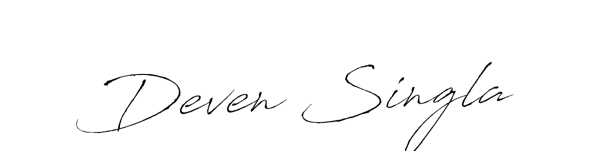 Make a beautiful signature design for name Deven Singla. With this signature (Antro_Vectra) style, you can create a handwritten signature for free. Deven Singla signature style 6 images and pictures png