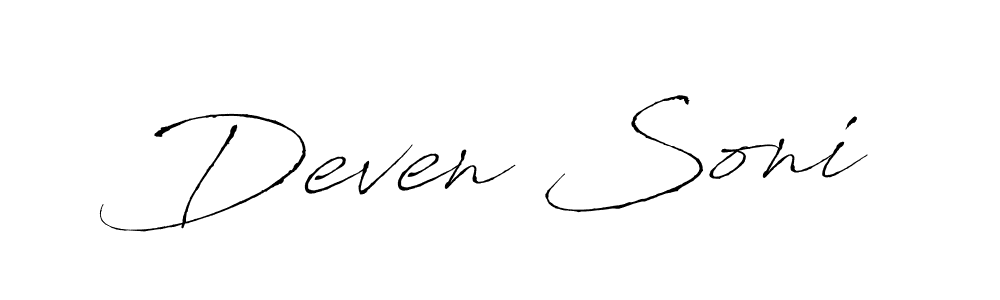 How to make Deven Soni name signature. Use Antro_Vectra style for creating short signs online. This is the latest handwritten sign. Deven Soni signature style 6 images and pictures png